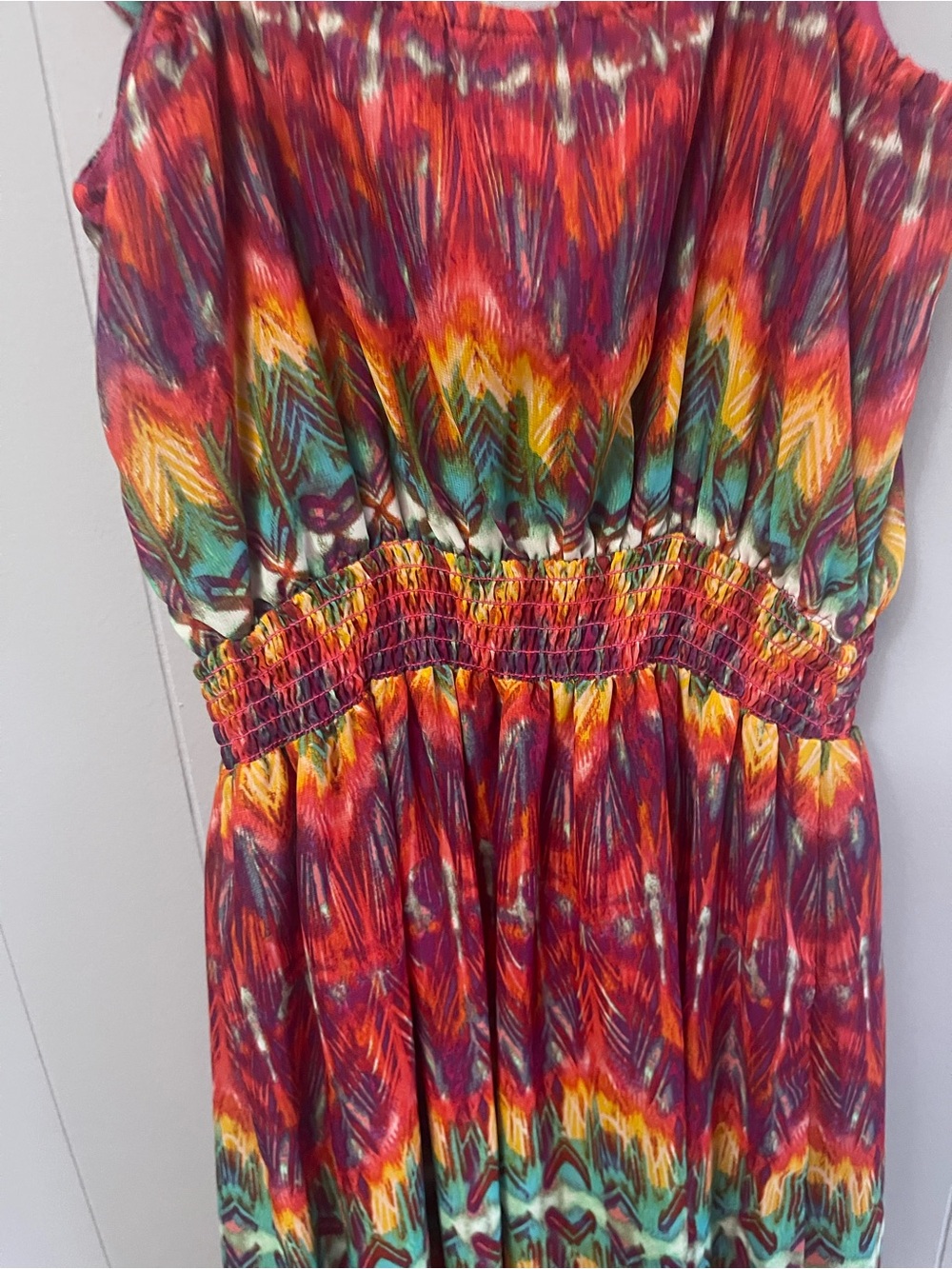 Faded Glory Red Multi-Color Ruffle-Front Maxi Sundress - Picture 7 of 12